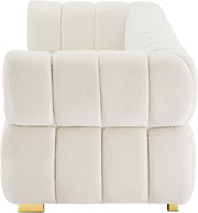 Gwen 91" Velvet Upholstered Sofa in Cream - 670Cream-S