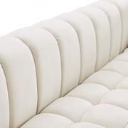 Gwen 91" Velvet Upholstered Sofa in Cream - 670Cream-S