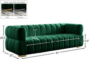 Gwen 91" Velvet Upholstered Sofa in Green - 670Green-S