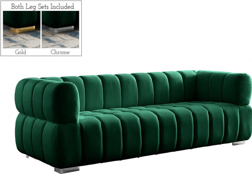 Gwen 91" Velvet Upholstered Sofa in Green - 670Green-S