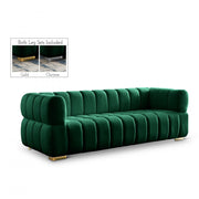 Gwen 91" Velvet Upholstered Sofa in Green - 670Green-S