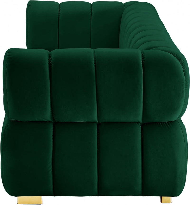 Gwen 91" Velvet Upholstered Sofa in Green - 670Green-S