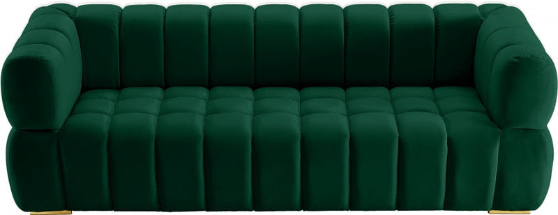 Gwen 91" Velvet Upholstered Sofa in Green - 670Green-S