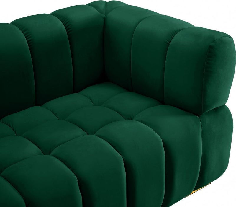 Gwen 91" Velvet Upholstered Sofa in Green - 670Green-S