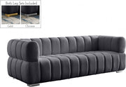 Gwen 91" Velvet Upholstered Sofa in Grey - 670Grey-S