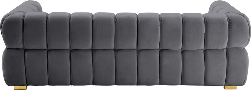 Gwen 91" Velvet Upholstered Sofa in Grey - 670Grey-S