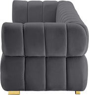Gwen 91" Velvet Upholstered Sofa in Grey - 670Grey-S