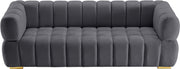 Gwen 91" Velvet Upholstered Sofa in Grey - 670Grey-S