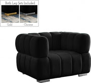 Gwen Velvet Upholstered Chair in Black - 670Black-C