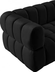 Gwen Velvet Upholstered Chair in Black - 670Black-C
