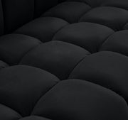 Gwen Velvet Upholstered Chair in Black - 670Black-C