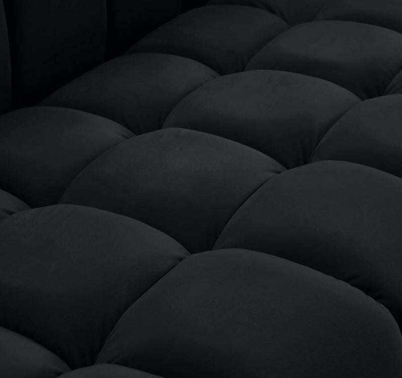 Gwen Velvet Upholstered Chair in Black - 670Black-C