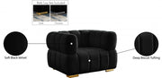 Gwen Velvet Upholstered Chair in Black - 670Black-C