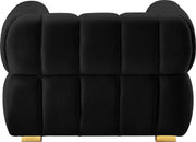 Gwen Velvet Upholstered Chair in Black - 670Black-C