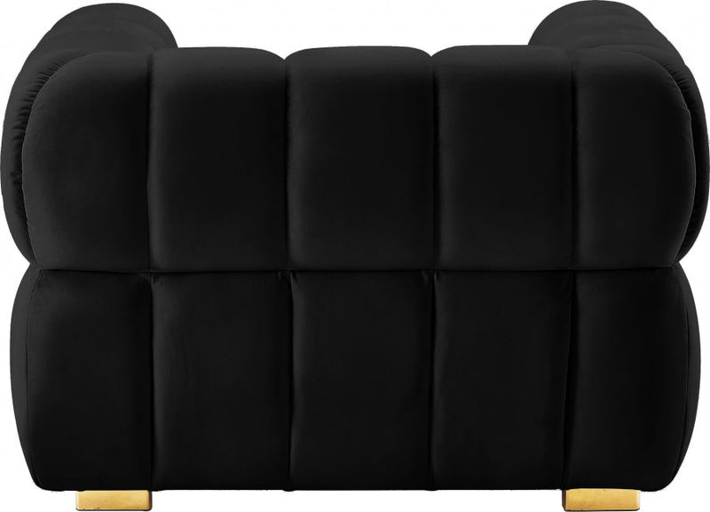 Gwen Velvet Upholstered Chair in Black - 670Black-C