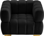 Gwen Velvet Upholstered Chair in Black - 670Black-C