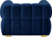 Gwen Velvet Upholstered Chair in Blue - 670Navy-C