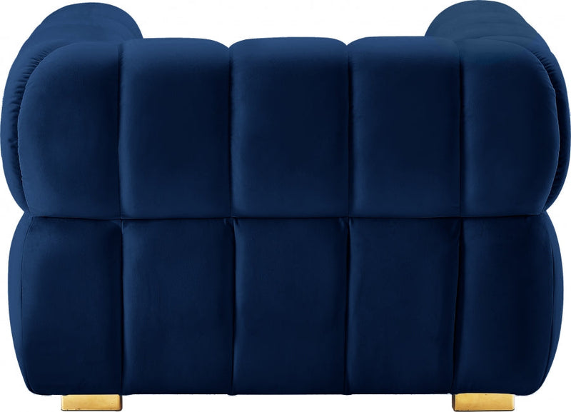 Gwen Velvet Upholstered Chair in Blue - 670Navy-C