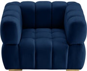 Gwen Velvet Upholstered Chair in Blue - 670Navy-C
