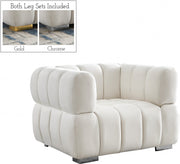 Gwen Velvet Upholstered Chair in Cream - 670Cream-C
