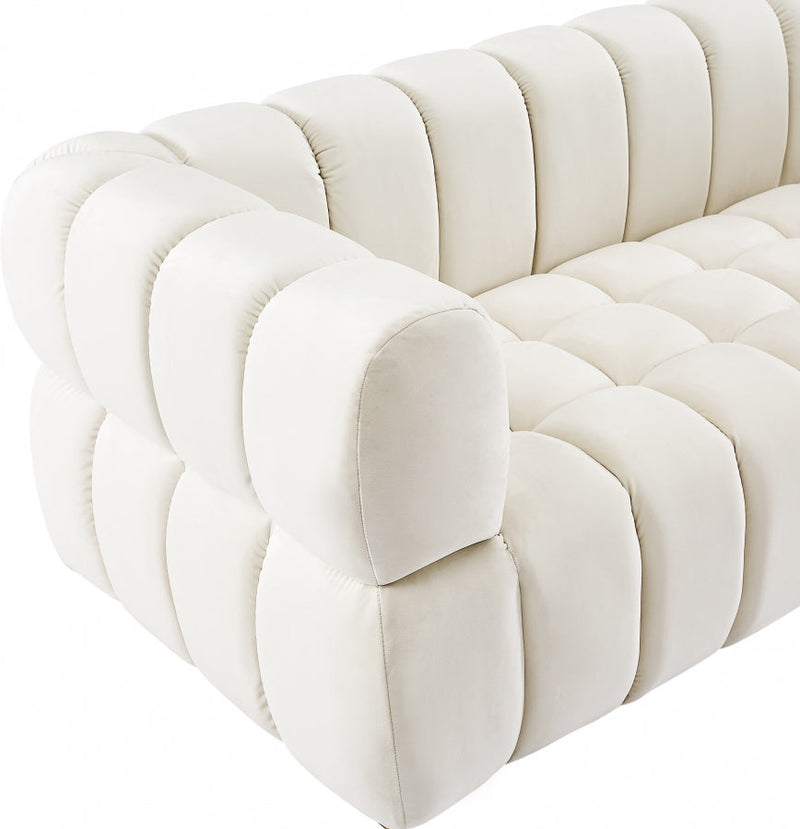 Gwen Velvet Upholstered Chair in Cream - 670Cream-C