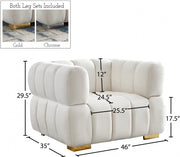 Gwen Velvet Upholstered Chair in Cream - 670Cream-C