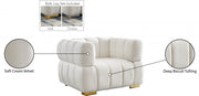 Gwen Velvet Upholstered Chair in Cream - 670Cream-C