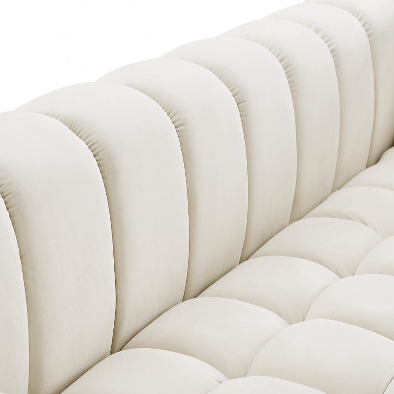 Gwen Velvet Upholstered Chair in Cream - 670Cream-C