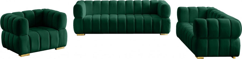 Gwen Velvet Upholstered Chair in Green - 670Green-C