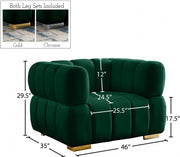 Gwen Velvet Upholstered Chair in Green - 670Green-C