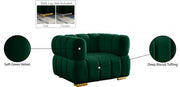 Gwen Velvet Upholstered Chair in Green - 670Green-C