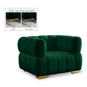 Gwen Velvet Upholstered Chair in Green - 670Green-C
