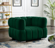 Gwen Velvet Upholstered Chair in Green - 670Green-C
