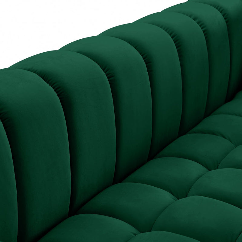 Gwen Velvet Upholstered Chair in Green - 670Green-C