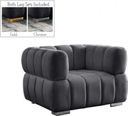 Gwen Velvet Upholstered Chair in Grey - 670Grey-C