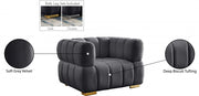 Gwen Velvet Upholstered Chair in Grey - 670Grey-C