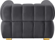 Gwen Velvet Upholstered Chair in Grey - 670Grey-C