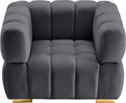 Gwen Velvet Upholstered Chair in Grey - 670Grey-C