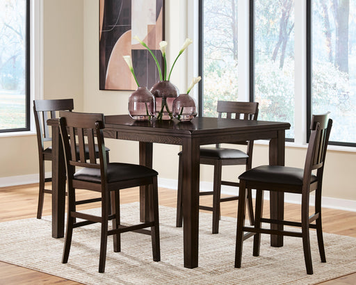 Haddigan Counter Height Dining Table and 4 Barstools - D596D9