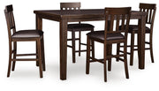 Haddigan Counter Height Dining Table and 4 Barstools - D596D9