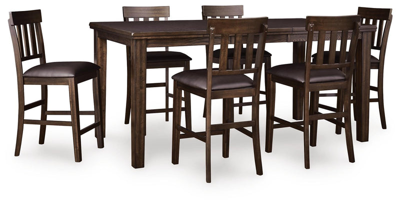 Haddigan Counter Height Dining Table and 6 Barstools - D596D11