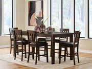 Haddigan Counter Height Dining Table and 6 Barstools in Dark Brown - PKG024550