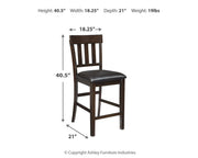 Haddigan Counter Height Extension Table and 8 Barstools - D596D12