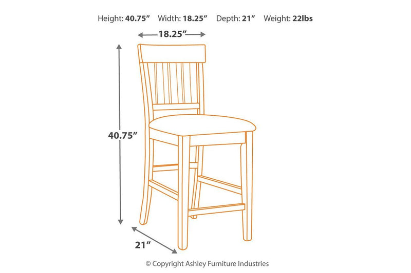 Haddigan Dark Brown Counter Height Bar Stool (Set of 2) - Gate FurnitureBarstool