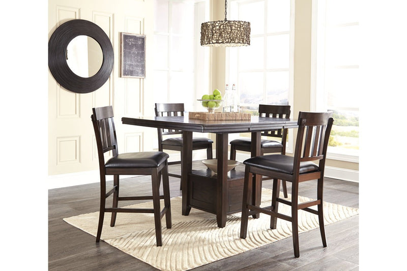Haddigan Dark Brown Counter Height Bar Stool (Set of 2) - Gate FurnitureBarstool