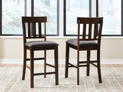 Haddigan Dark Brown Counter Height Bar Stool (Set of 2) - D596-124X2