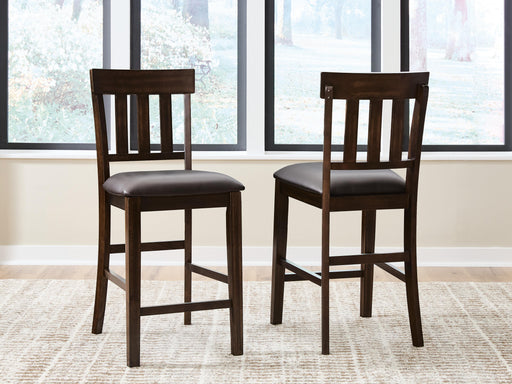 Haddigan Dark Brown Counter Height Bar Stool (Set of 2) - D596-124X2