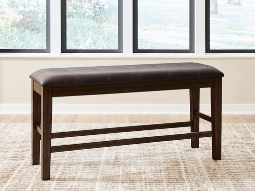 Haddigan Dark Brown Counter Height Dining Bench - D596-09