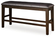 Haddigan Dark Brown Counter Height Dining Bench - D596-09