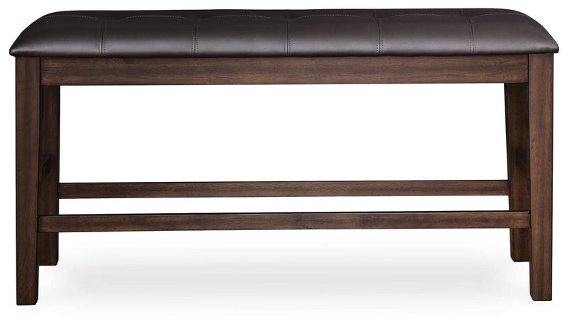 Haddigan Dark Brown Counter Height Dining Bench - D596-09